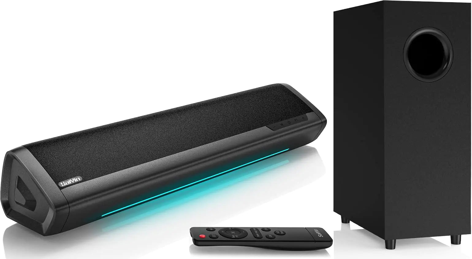 Saiyin Enhanced Audio Soundbar with Multi-Color LED Indicator