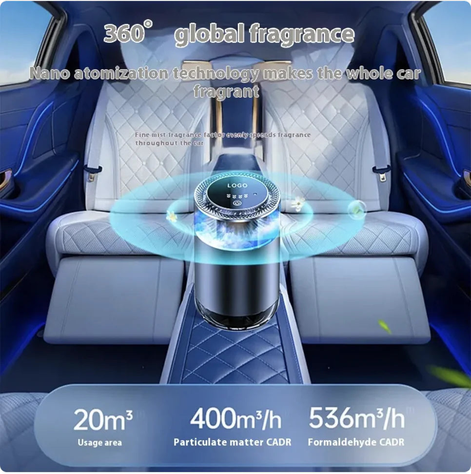 Car Aromatherapy Diffuser & Air Freshener — Battery-Powered, Refillable