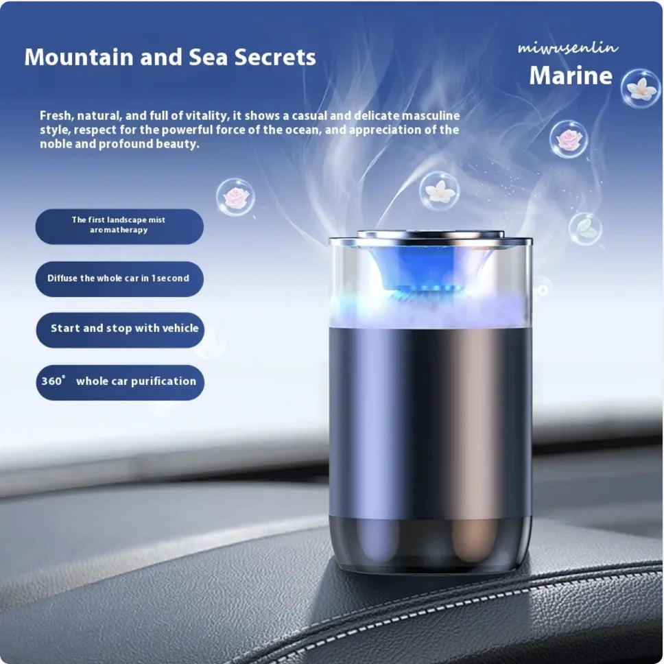 Car Aromatherapy Diffuser & Air Freshener — Battery-Powered, Refillable