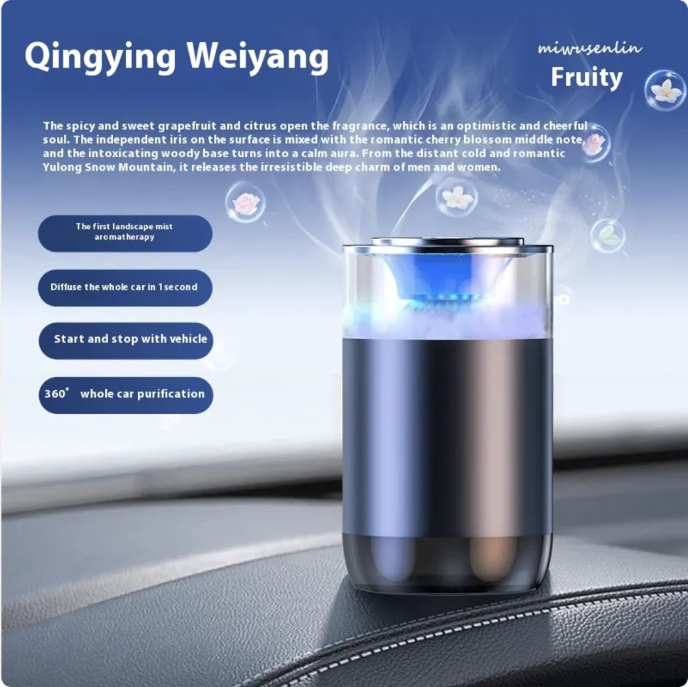 Car Aromatherapy Diffuser & Air Freshener — Battery-Powered, Refillable