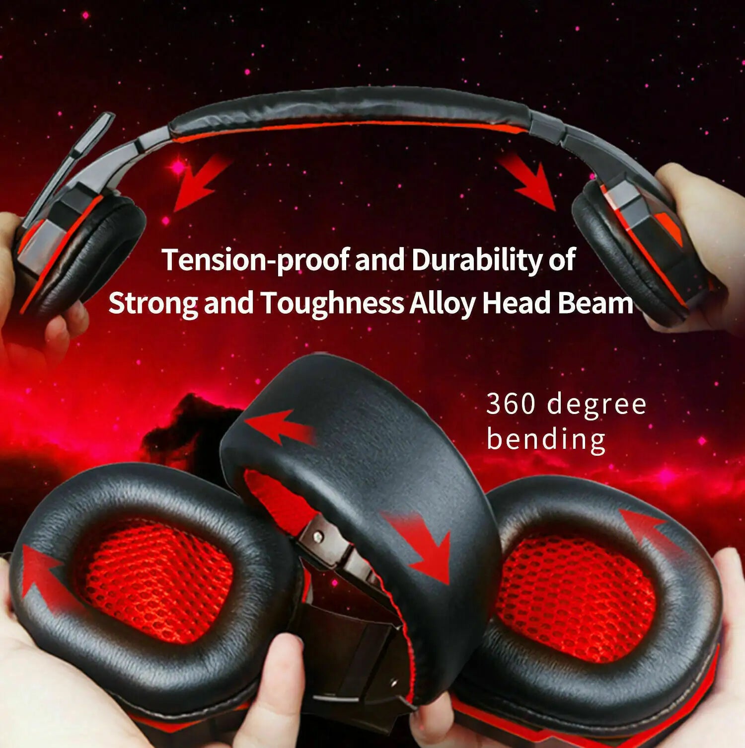 LED Gaming Headset 3.5mm Surround Sound for PS4/Xbox/PC
