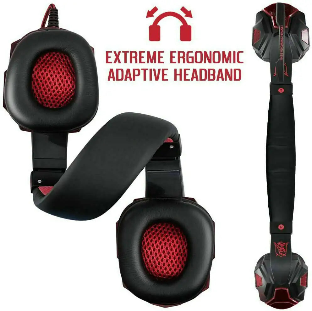 LED Gaming Headset 3.5mm Surround Sound for PS4/Xbox/PC