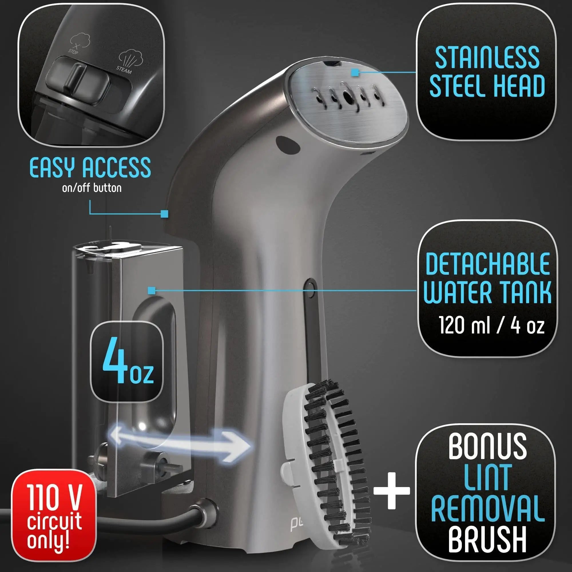 360 Anti-Spill Portable Travel Steamer