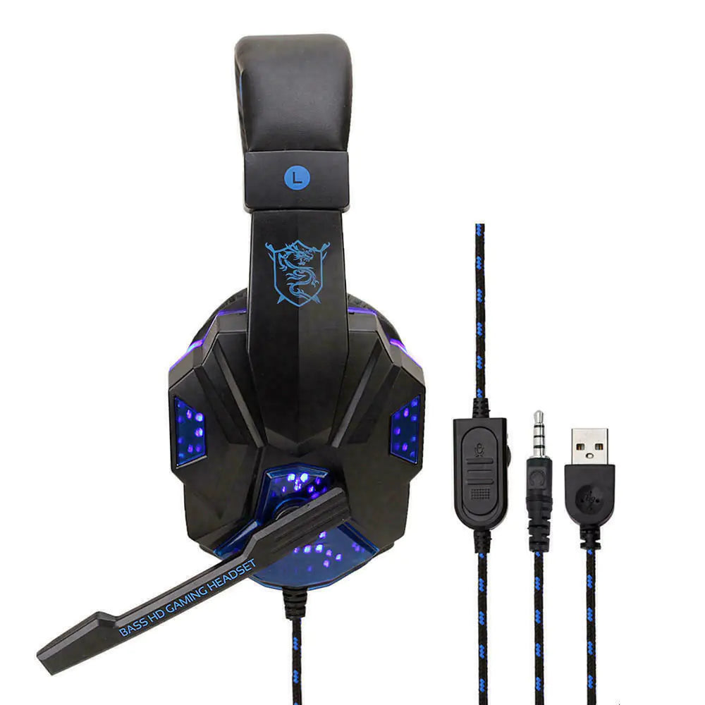 LED Gaming Headset 3.5mm Surround Sound for PS4/Xbox/PC