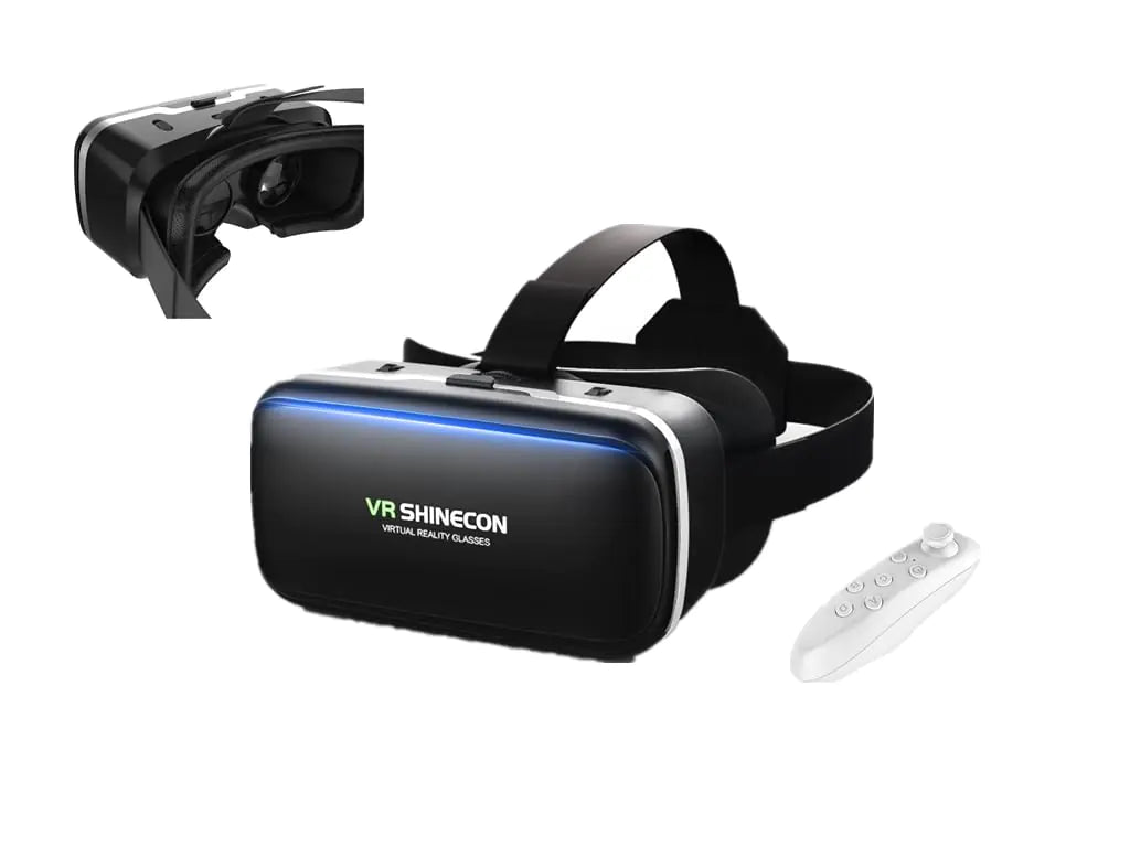 VR Headset for iPhone & Android with Controller for Kids & Adults Universal Virtual Reality Goggles Portable Virtual Reality 3D Glasses Helmets for MoviesTV & Video Gamesfor Phones 4.7-6.5Inch