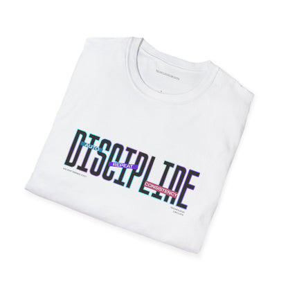 DISCIPLINE //003 Neon Typography Motivational Tee (Light Variant)