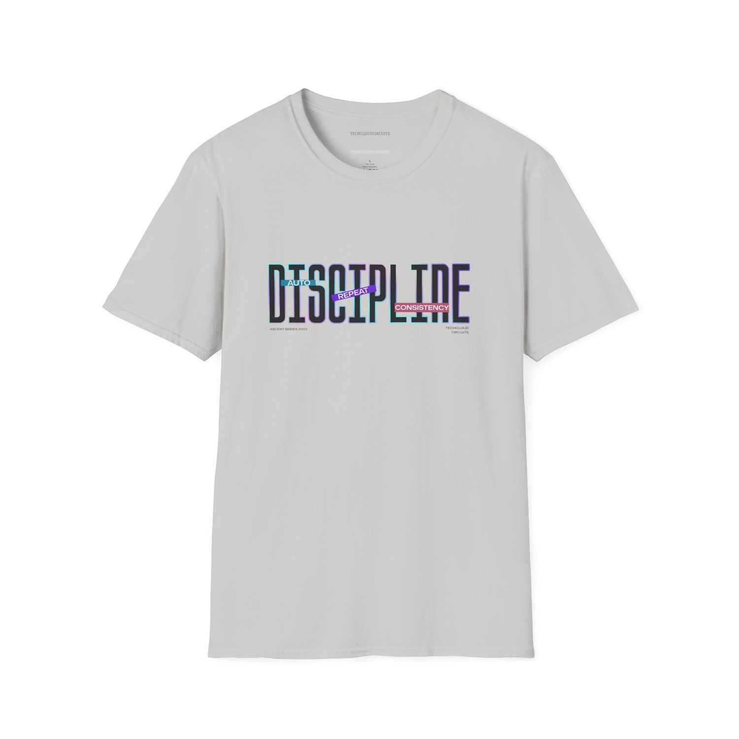 DISCIPLINE //003 Neon Typography Motivational Tee (Light Variant)