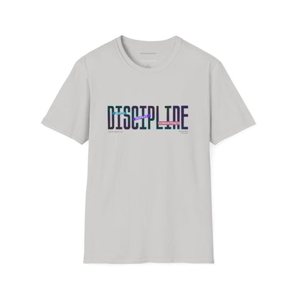 DISCIPLINE //003 Neon Typography Motivational Tee (Light Variant)