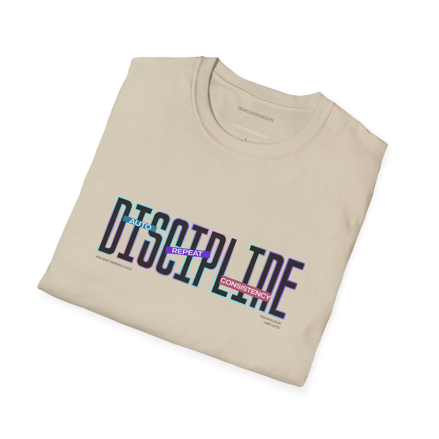 DISCIPLINE //003 Neon Typography Motivational Tee (Light Variant)