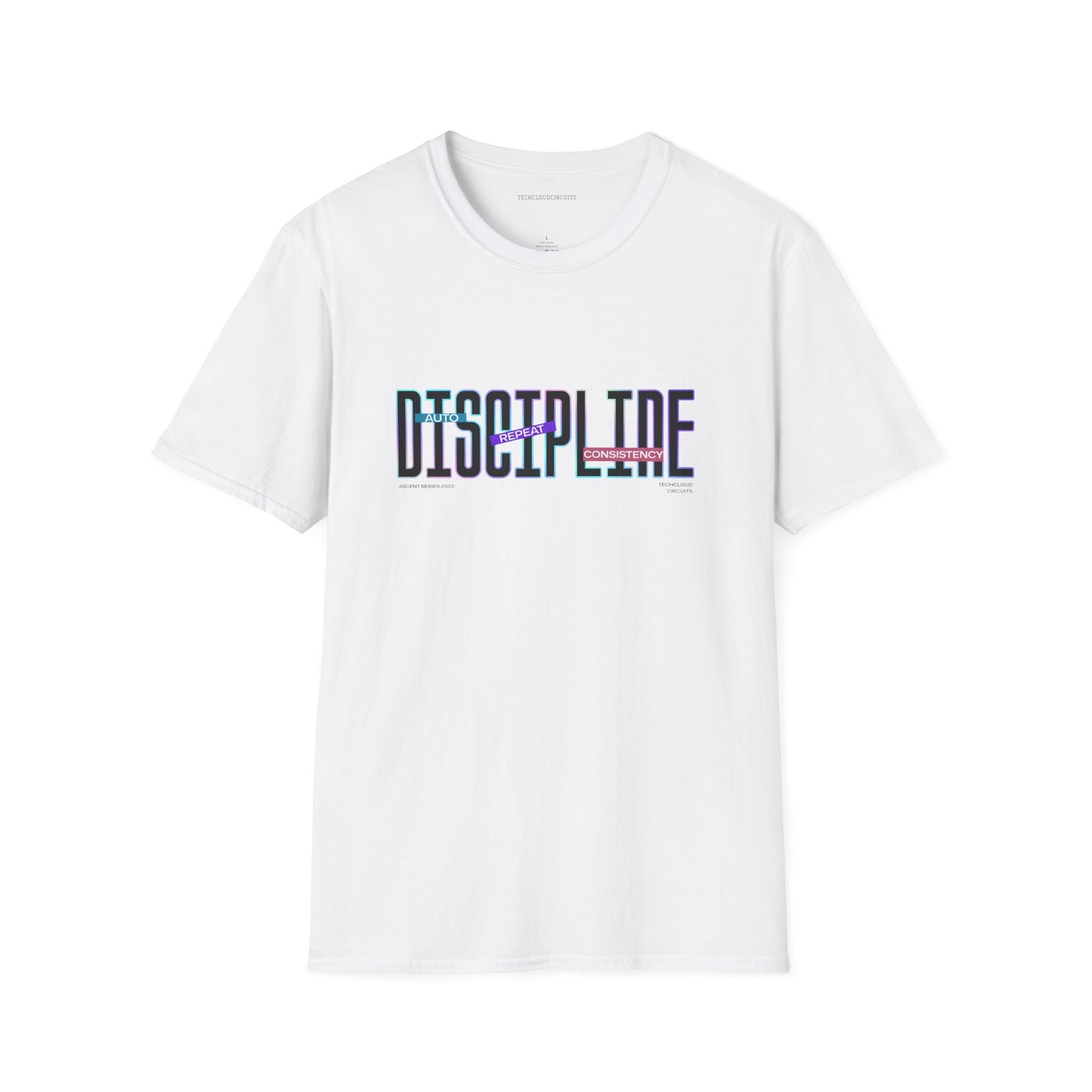 DISCIPLINE //003 Neon Typography Motivational Tee (Light Variant)