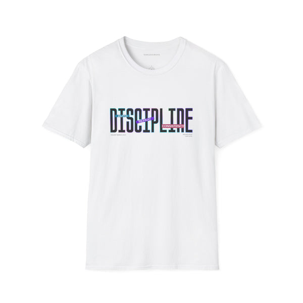 DISCIPLINE //003 Neon Typography Motivational Tee (Light Variant)