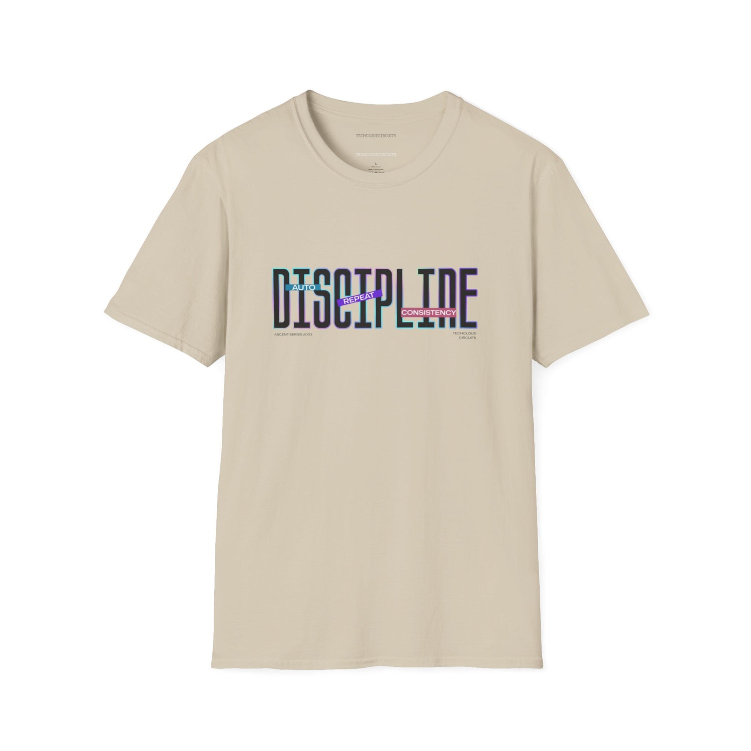 DISCIPLINE //003 Neon Typography Motivational Tee (Light Variant)