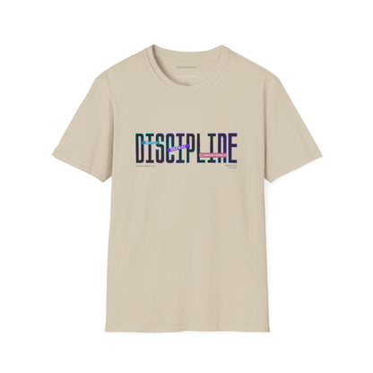 DISCIPLINE //003 Neon Typography Motivational Tee (Light Variant)
