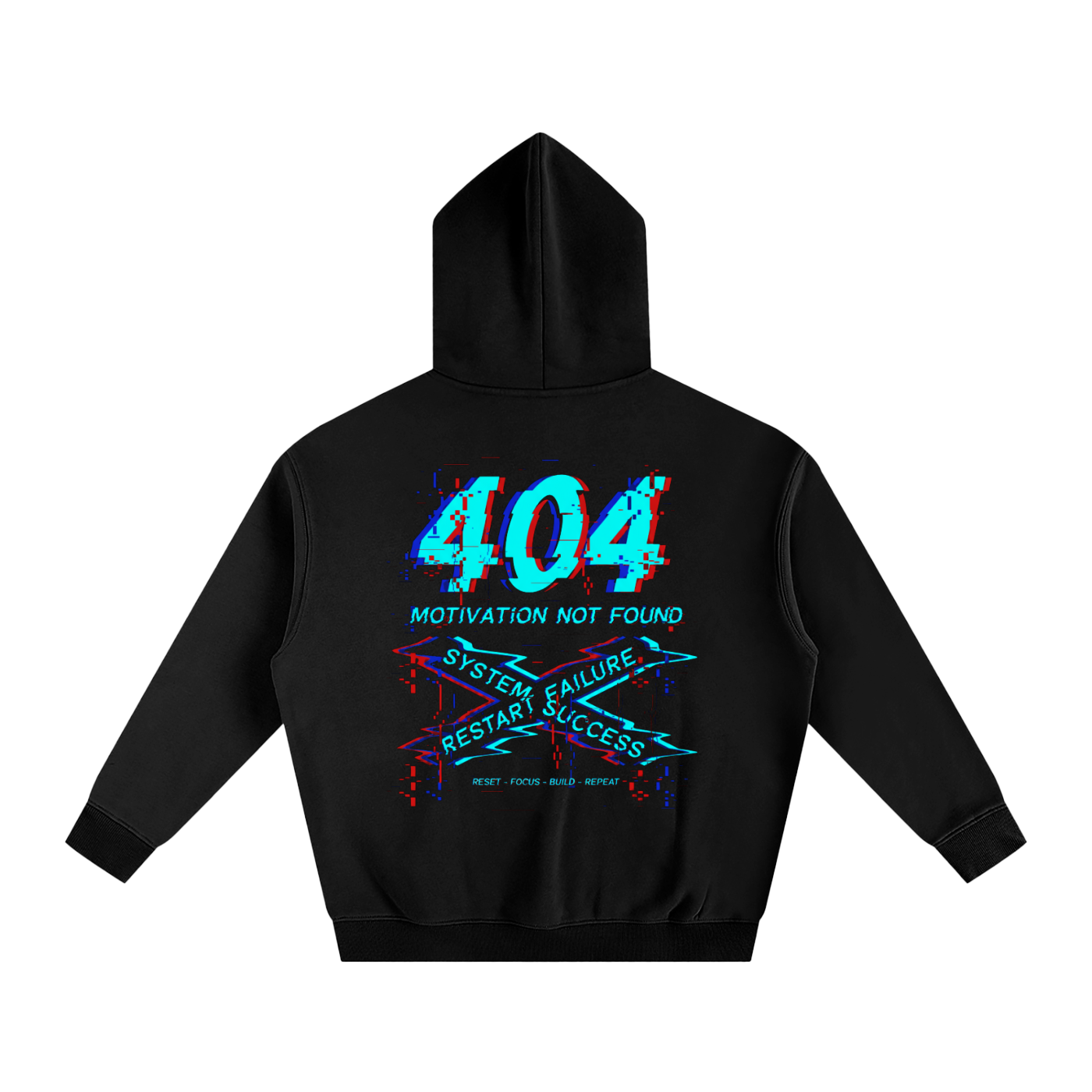 404: Motivation Not Found Oversize Fleeced Hoodie