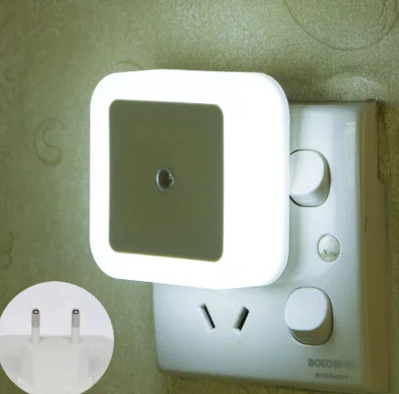 LED Square Night Light — Dusk-to-Dawn, Plug-In