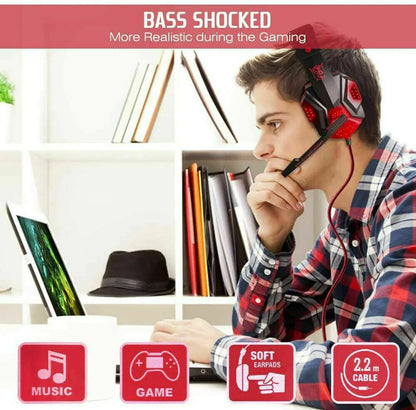 LED Gaming Headset 3.5mm Surround Sound for PS4/Xbox/PC