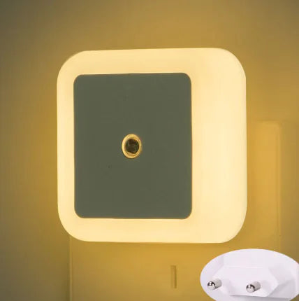 LED Square Night Light — Dusk-to-Dawn, Plug-In